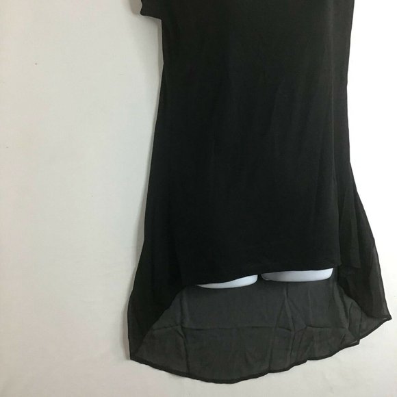 Milan Kiss Women's Black Short Sleeve Transparent Back Mini Dress Size S - Picture 3 of 10